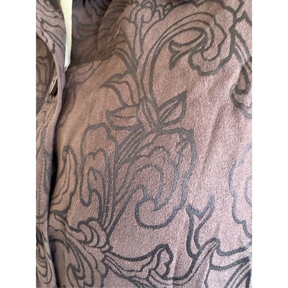 Studio Works women’s M button up vintage 90s button up espresso floral - Picture 3 of 4